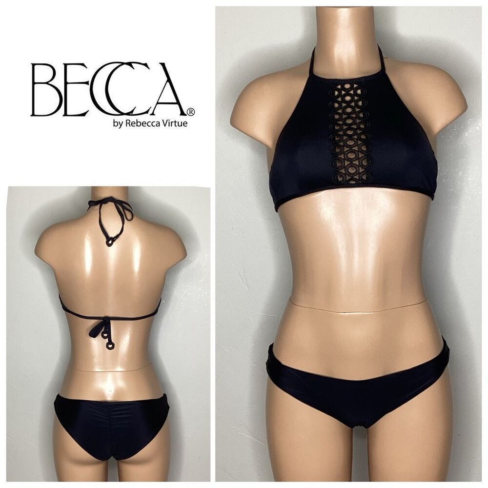 New. Becca black halter bikini. Small. Retails $129